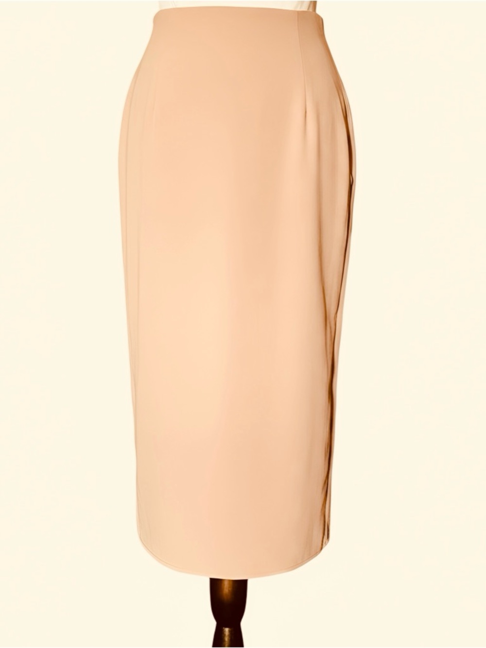Abercrombie & Fitch Light Beige Midi Skirt with Ruched Detailing - XXSP, New - Picture 4 of 5